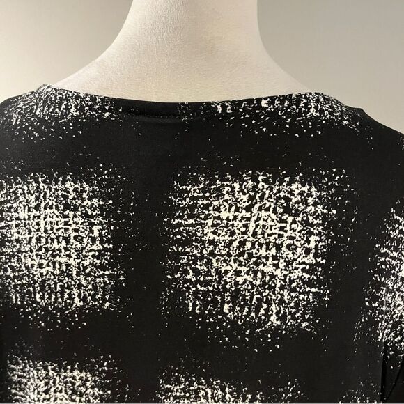 Covington Black and White Long Sleeve fake wrap Dress size extra large - Picture 8 of 14